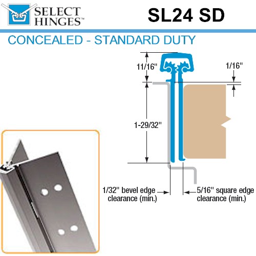 SL24 SD 83 Select Hinges Concealed Hinge, Narrow Frame Leaf
