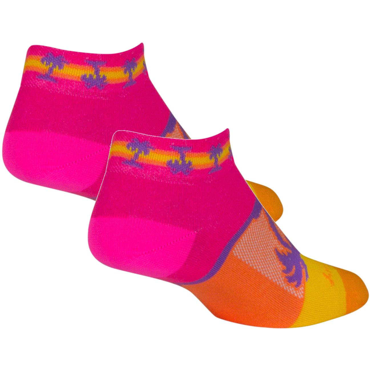 Pack of 2 SockGuy Tropical Classic Low Socks - 1 inch, Pink/Yellow/Orange