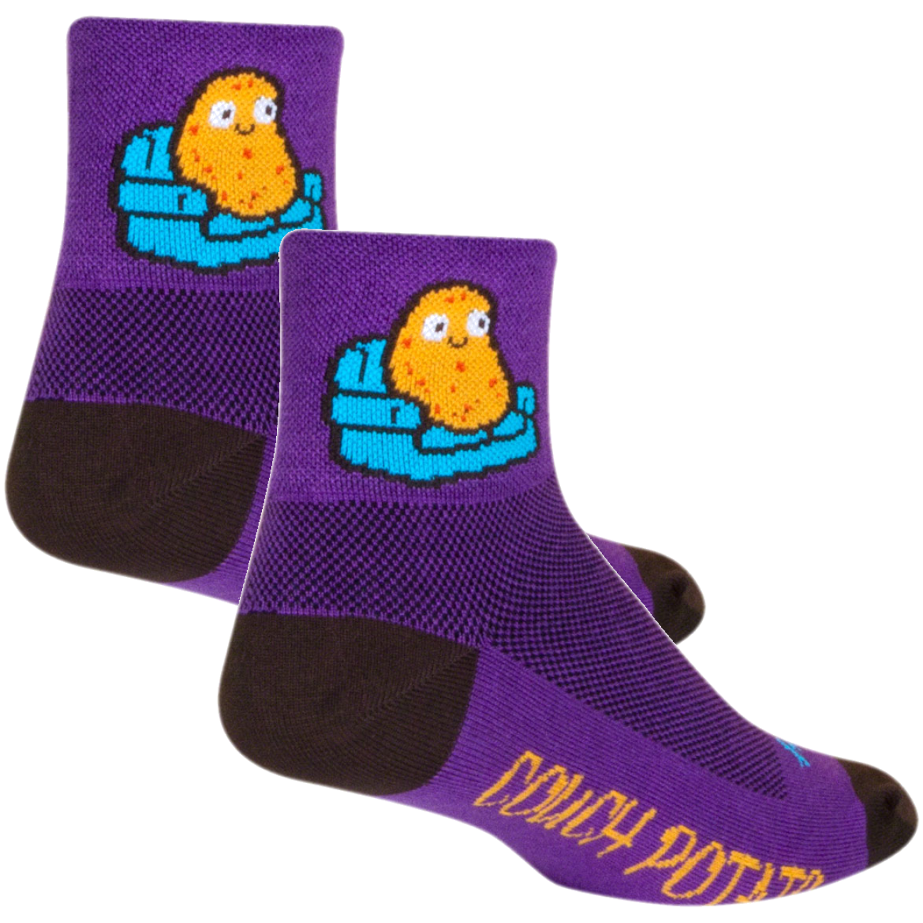 Pack of 2 SockGuy Potato Standard Classic Socks - 3", Large/X-Large