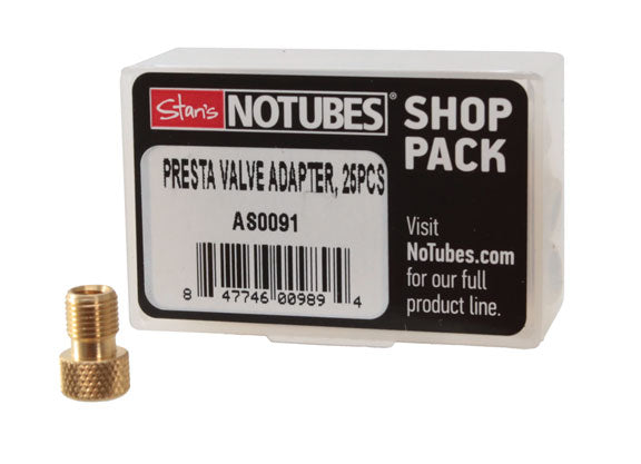 Stan's Presta Valve Adapter, Brass - 25/Count