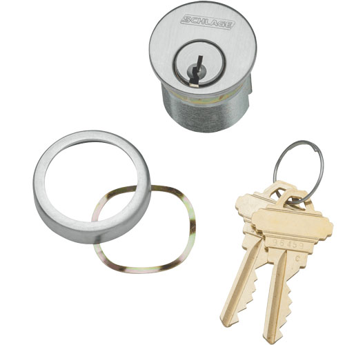 30-001 Schlage Mortise Cylinder, 1-3/8" x L9000 Series Cam