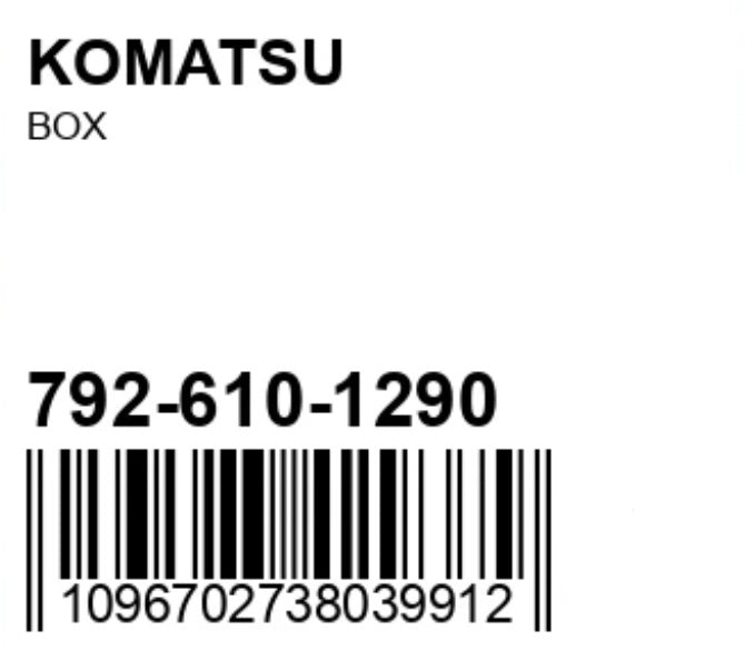 Komatsu 792-610-1290 Box - OEM