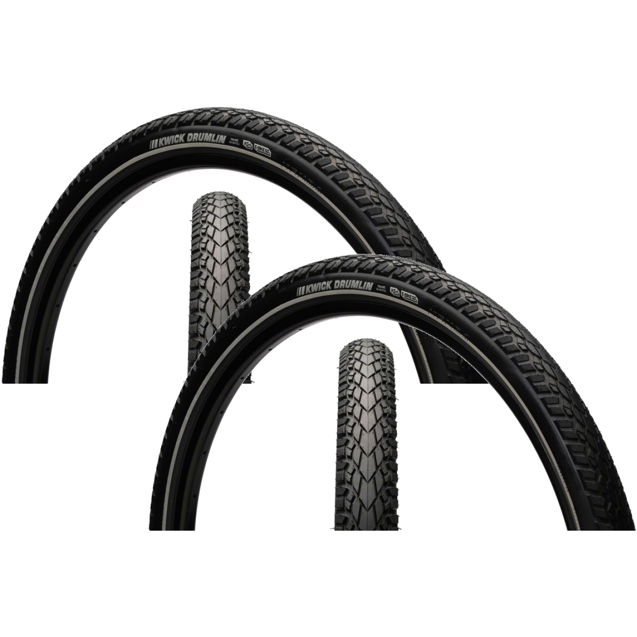 Kenda Gravel Tire Pack of 2 Kwick Drumlin Tires 26 x 2 Clincher Wire Black 60tpi KS 90014820