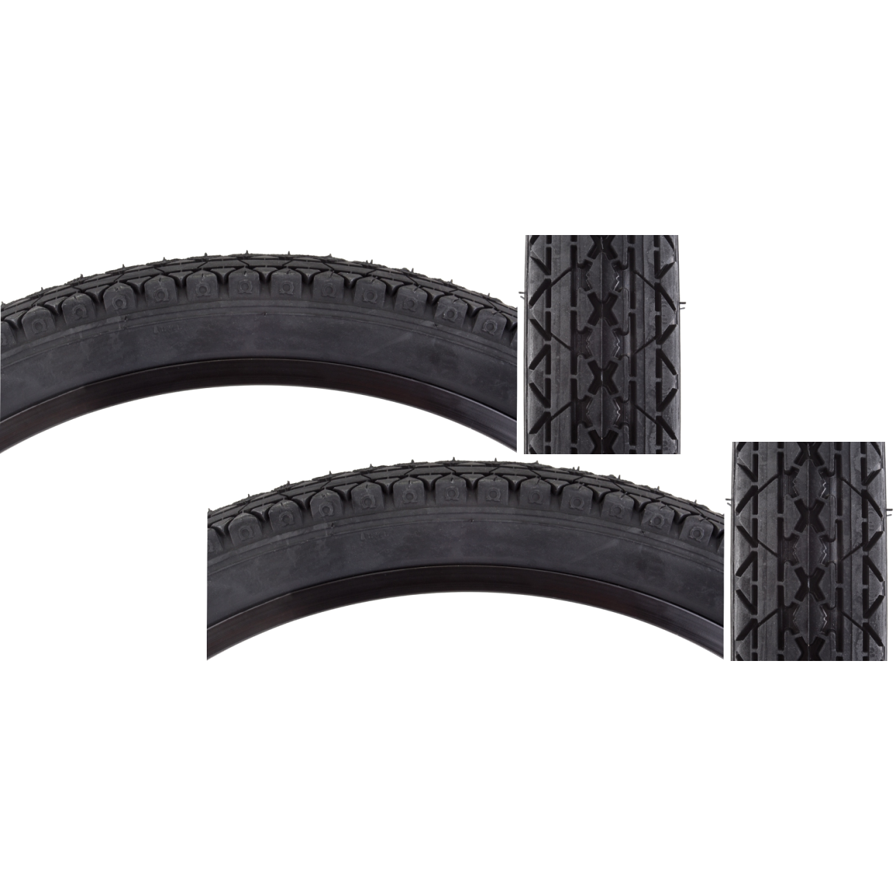 Pack of 2 Sunlite Cruiser CST241 26x2.125 Clincher Wire TPI 40 Black/Black