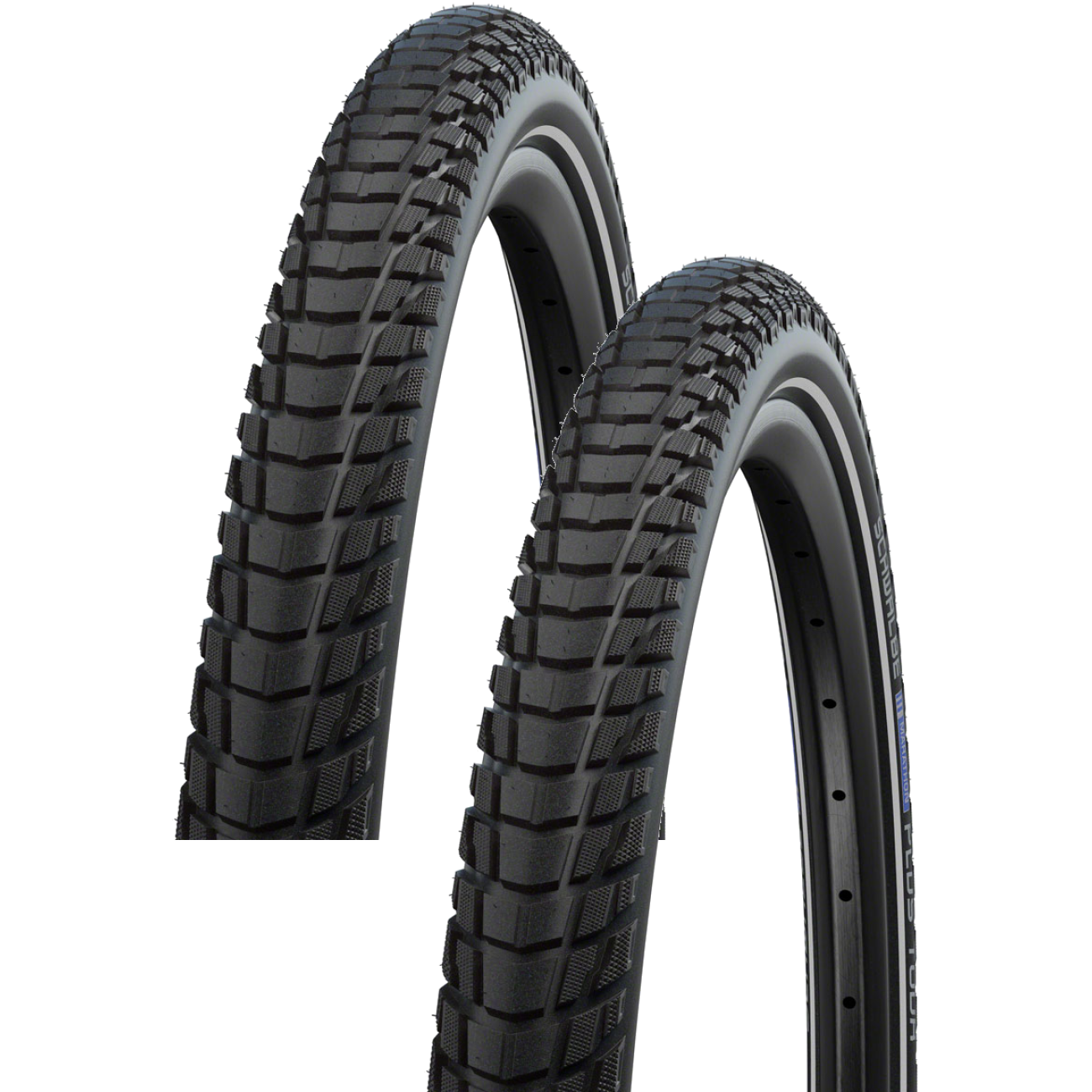 Pack of 2 Schwalbe Marathon Plus Tour Tire - 26 x 2.0, Clincher, Wire, Black/Reflective, Performance Line, SmartGuard, Addix, E-50 11159358