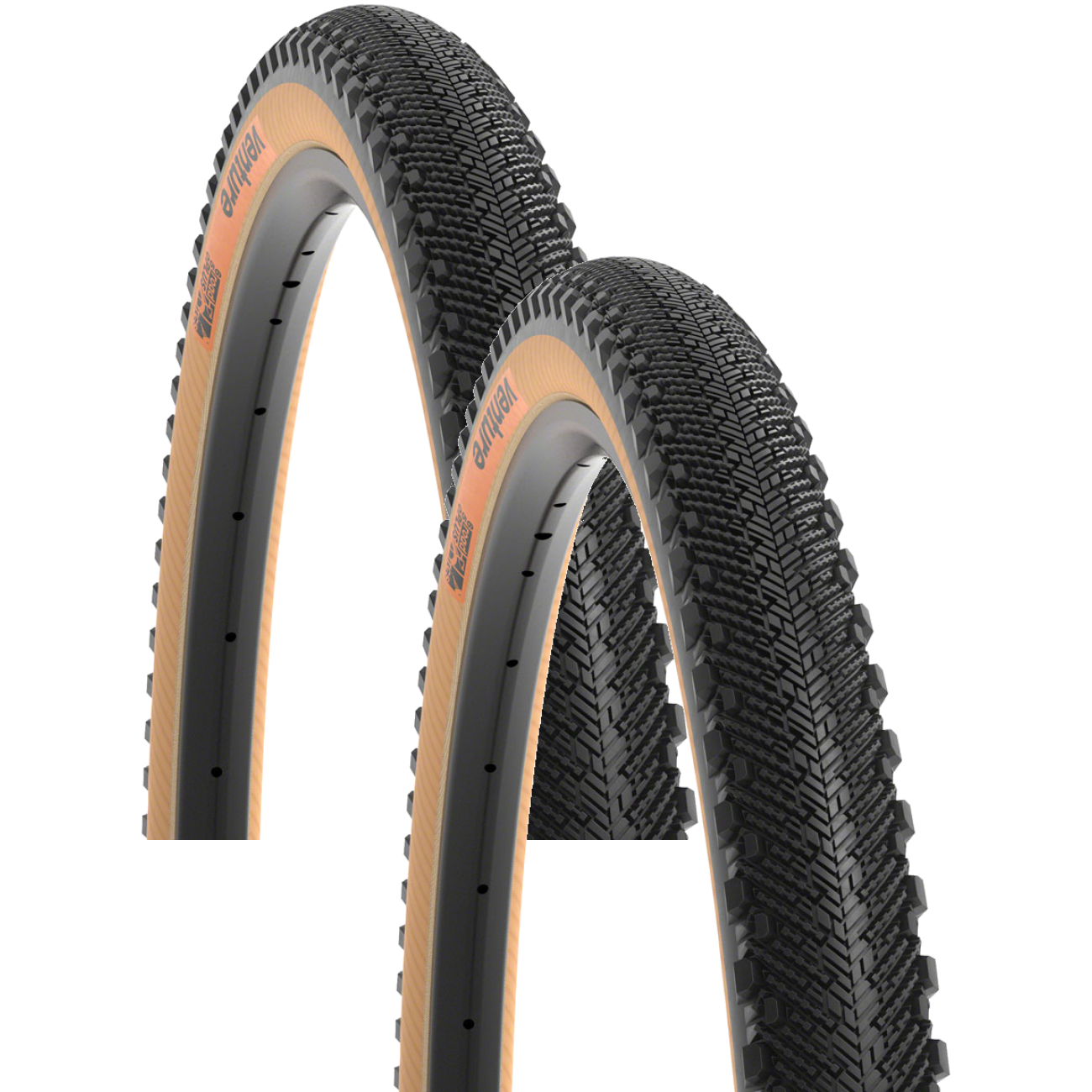 WTB Gravel Tire Pack of 2 Venture Tires 700 x 40 TCS Tubeless Folding Black/Tan W010-0804