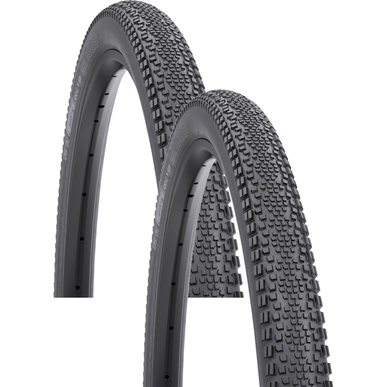 WTB Gravel Tire Pack of 2 Riddler 700 x 45 TCS Tubeless Black Light Fast Rolling W010-0853
