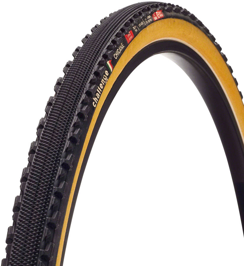 Challenge Chicane Pro Tire - 700 x 33, Clincher, Folding, Black/Tan, Handmade 00710