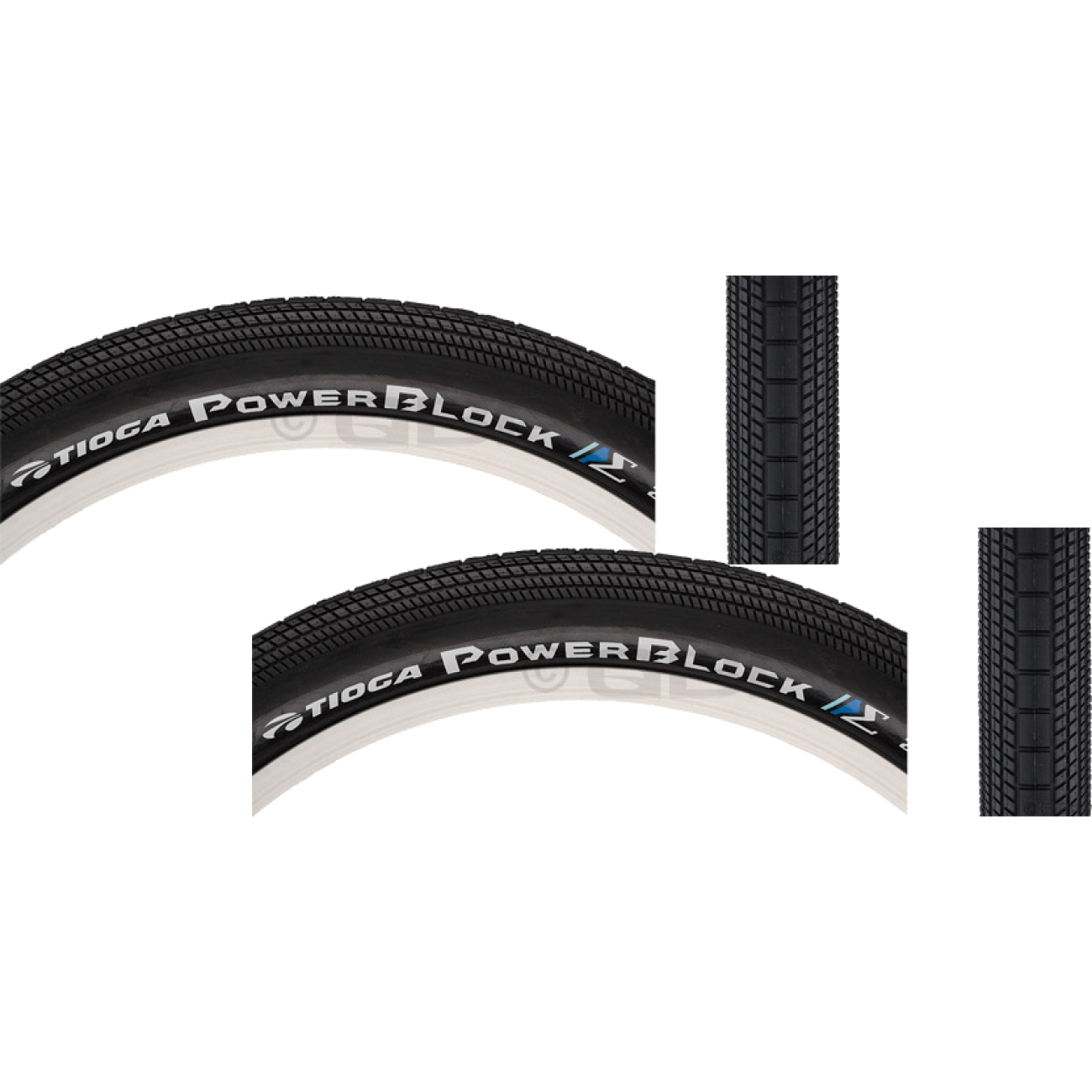 Pack of 2 Tioga PowerBlock Tire 20 x 1.75 Clincher Wire Black 60tpi BCIR0850