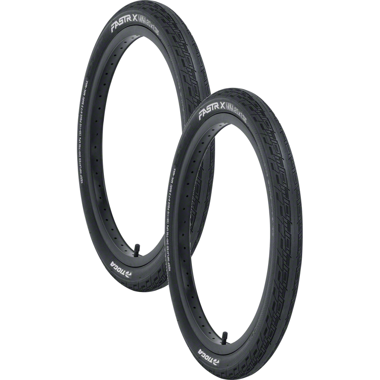 Pack of 2 Tioga FASTRX Tire 20 x 1.75 Clincher Folding Black 120tpi R9ZA3076