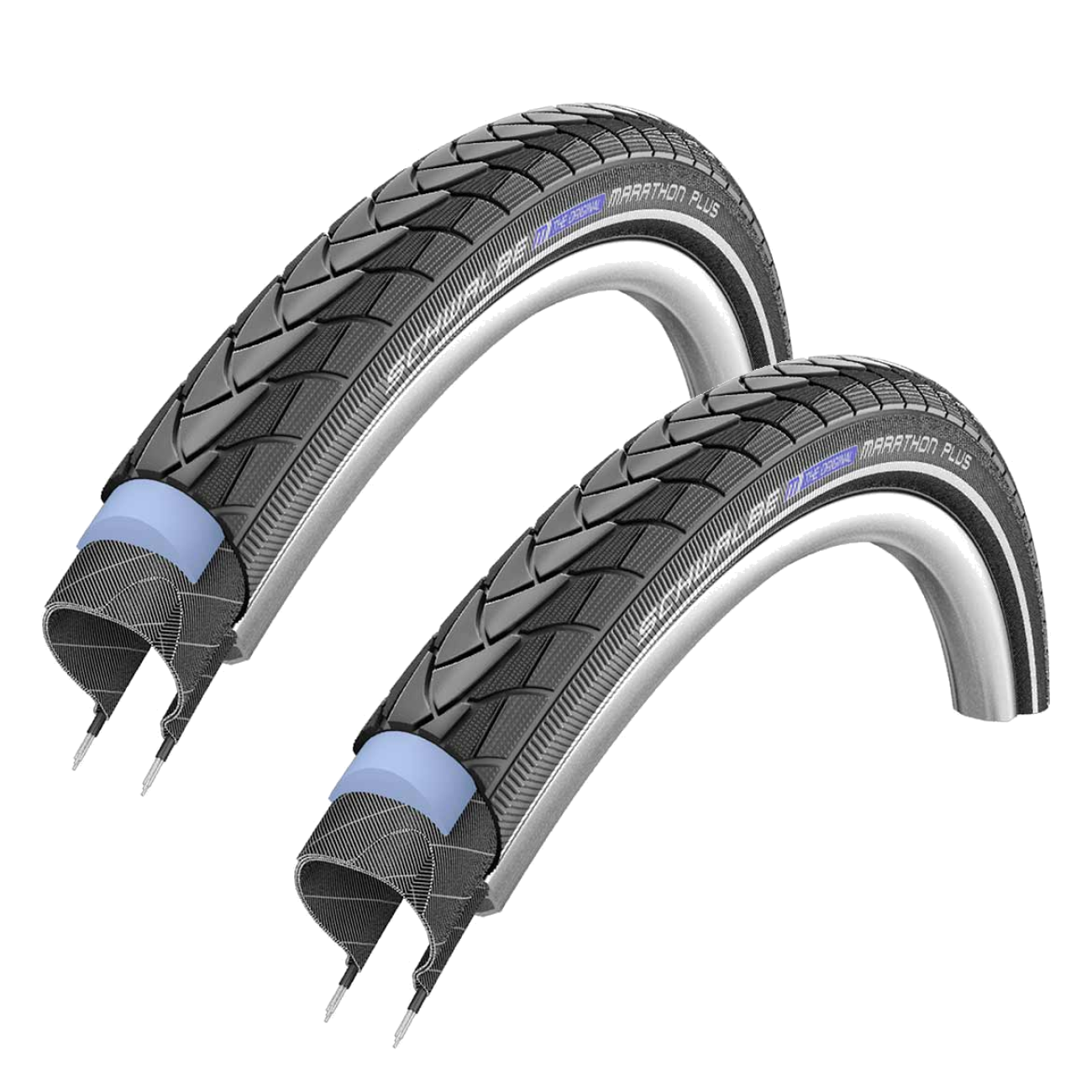 2 Pack Schwalbe Marathon Plus Tire 20 x 1.75 Clincher Wire Performance Line 11100758