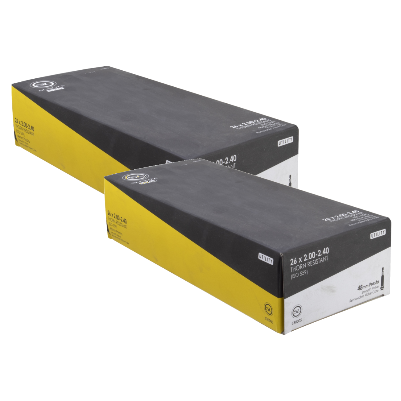 Pack of 2 Sunlite Utili-T Thorn Resistant Presta Valve Tubes 26x2.00-2.40 PV