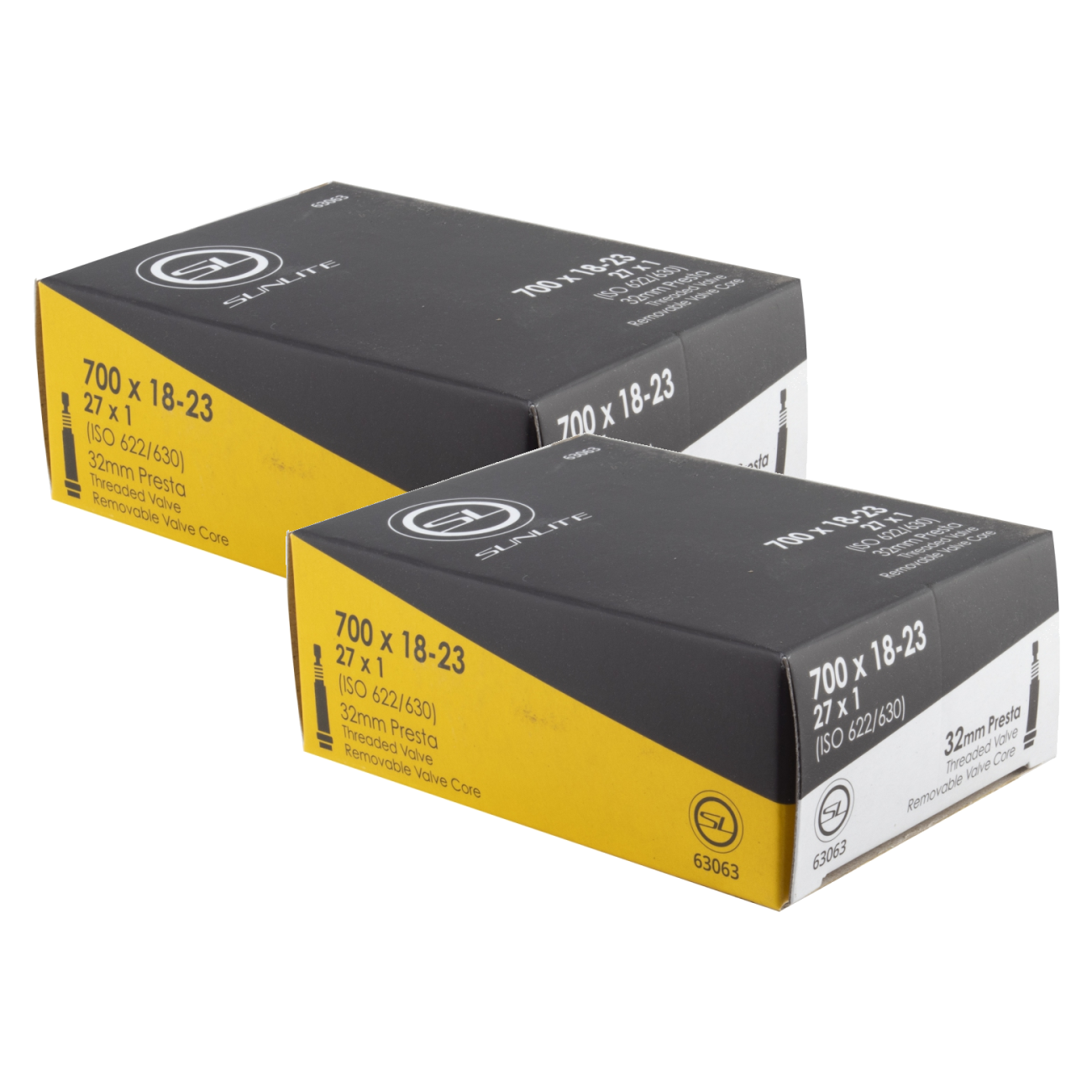 Pack of 2 Sunlite Standard Presta Valve 700x18-23 (27x1) PV 32mm 0d