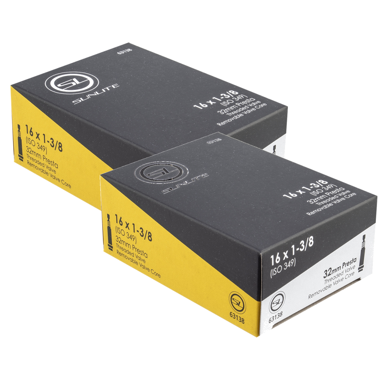 Pack of 2 Sunlite Standard Presta Valve 16x1-3/8 (349x32) PV 32mm 0d
