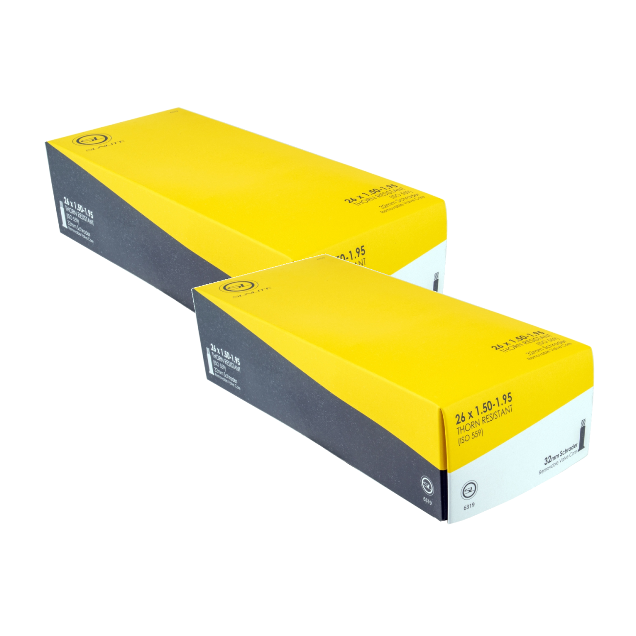 Pack of 2 Sunlite Thorn Resistant Schrader Valve 26x1.50-1.95 SV 32mm 0d