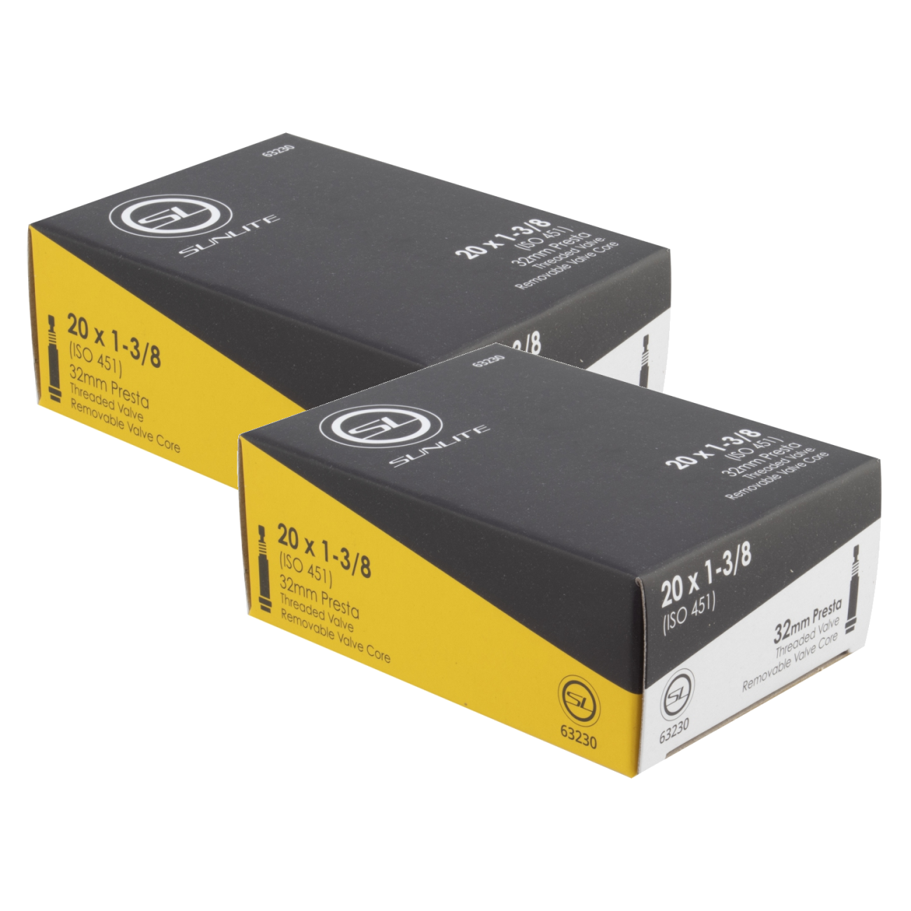Pack of 2 Sunlite Standard Presta Valve 20x1-3/8 (451x32) PV 32mm 0d