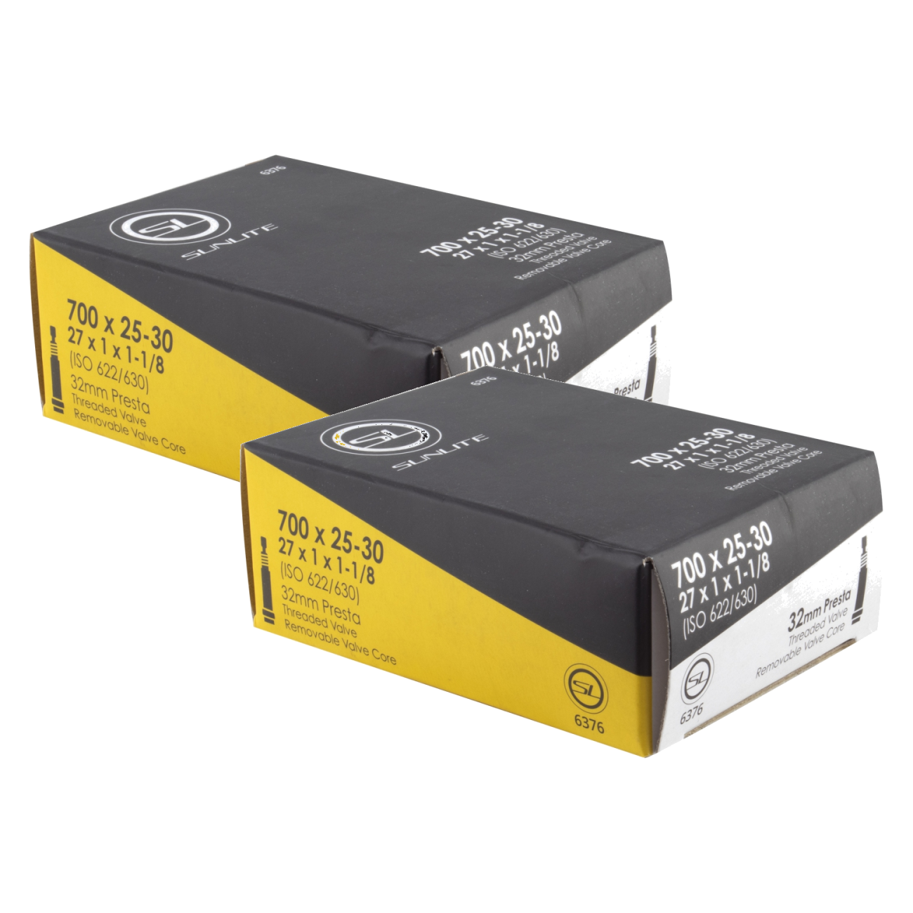 Sunlite Standard Tubes - 700 x 25-30 (27x1x1-1/8), PV 32mm 0d, Pack of 2