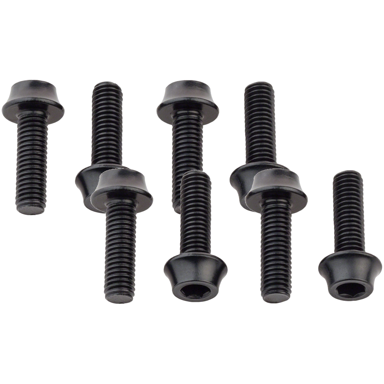 Pack of 2 Wolf Tooth Water Bottle Cage Bolts, M5x15mm, 4 Piece, Aluminum, Black