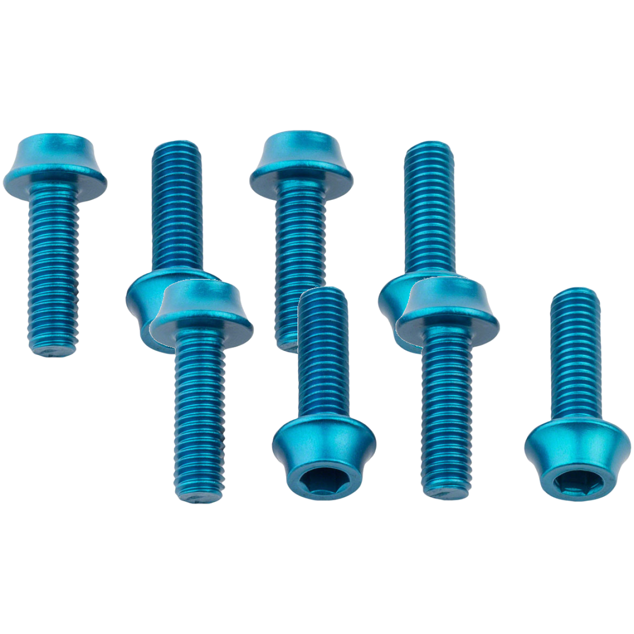 Pack of 2 Wolf Tooth Water Bottle Cage Bolts, M5x15mm, 4 Piece, Aluminum, Teal