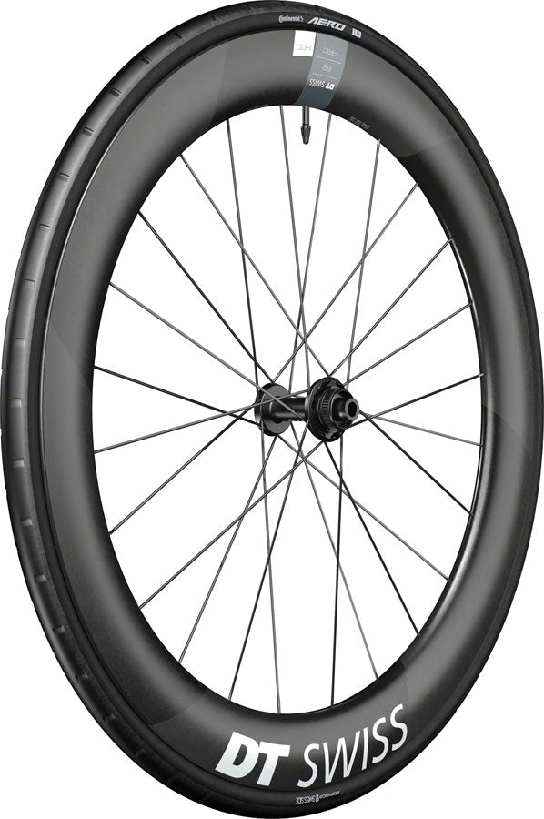 DT Swiss ARC 1400 DiCut 62 Front Wheel - 700, 12 x 100mm, Center-Lock, Black, WTS w/Aero 111 Tire