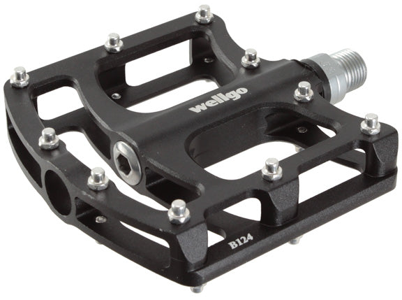 Wellgo B124 Platform Pedals, 9/16" - Black NLS