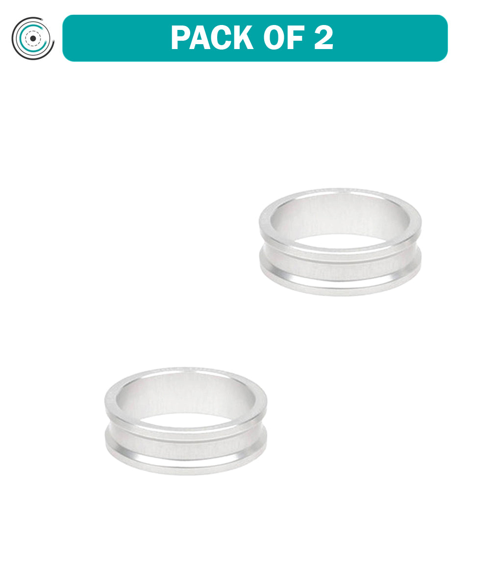 Pack of 2 Wolf Tooth Precision Headset Spacers 10mm Silver