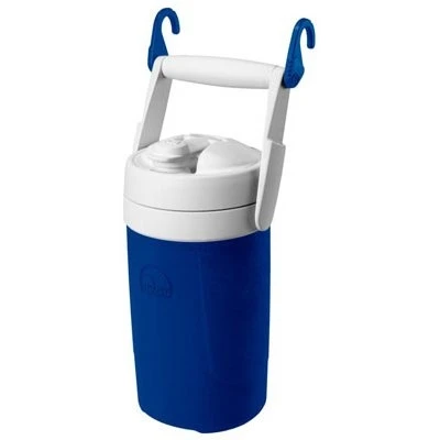 Blue And White Sport Jug With Hanging Links, One Half Gallon Capacity