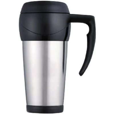 16 Ounce Stainless Steel Foam Insulated Travel Mug With Leak Resistant Lid