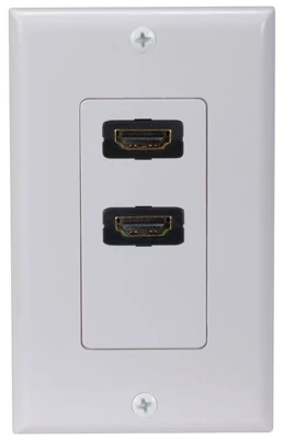 Hdmi Dual Port Wall Plate For In-wall Cable Management