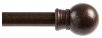 Fiona Bronze Finish Cafe Curtain Rod Adjustable From 7/16 Inch Diameter By 48 To 84 Inches Length