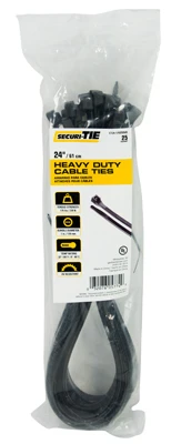 Extra Heavy Duty Cable Tie, Uv Black, 24-in., 25-pk.