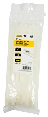 Vertical Id Cable Tie, 7-in., 100-pk.