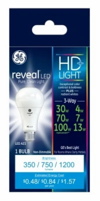 3-way Reveal High Definition Plus Led Light Bulb A21 Medium Base 4 9 13 Watt