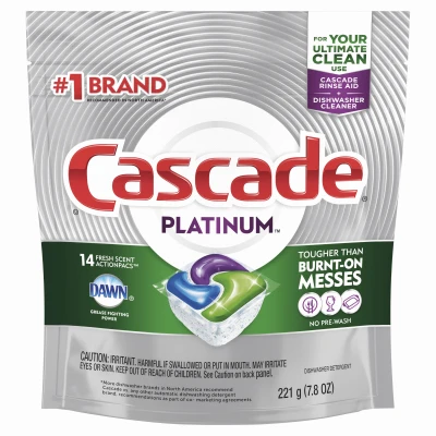 Platinum Actionpacs Dishwasher Detergent Pods, Fresh Scent, 12-ct.