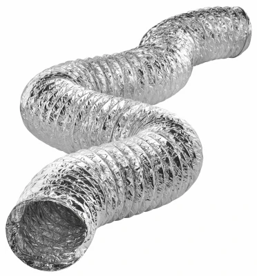 Air Connector For Bath Fan Exhaust Duct, Ul 181 Class 1 Rated, 4 Inch Diameter By 50 Feet Length