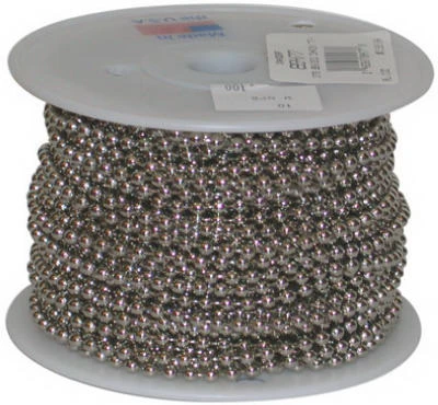 #10 Nickel-plated Brass Beaded Chain, 100 Ft.