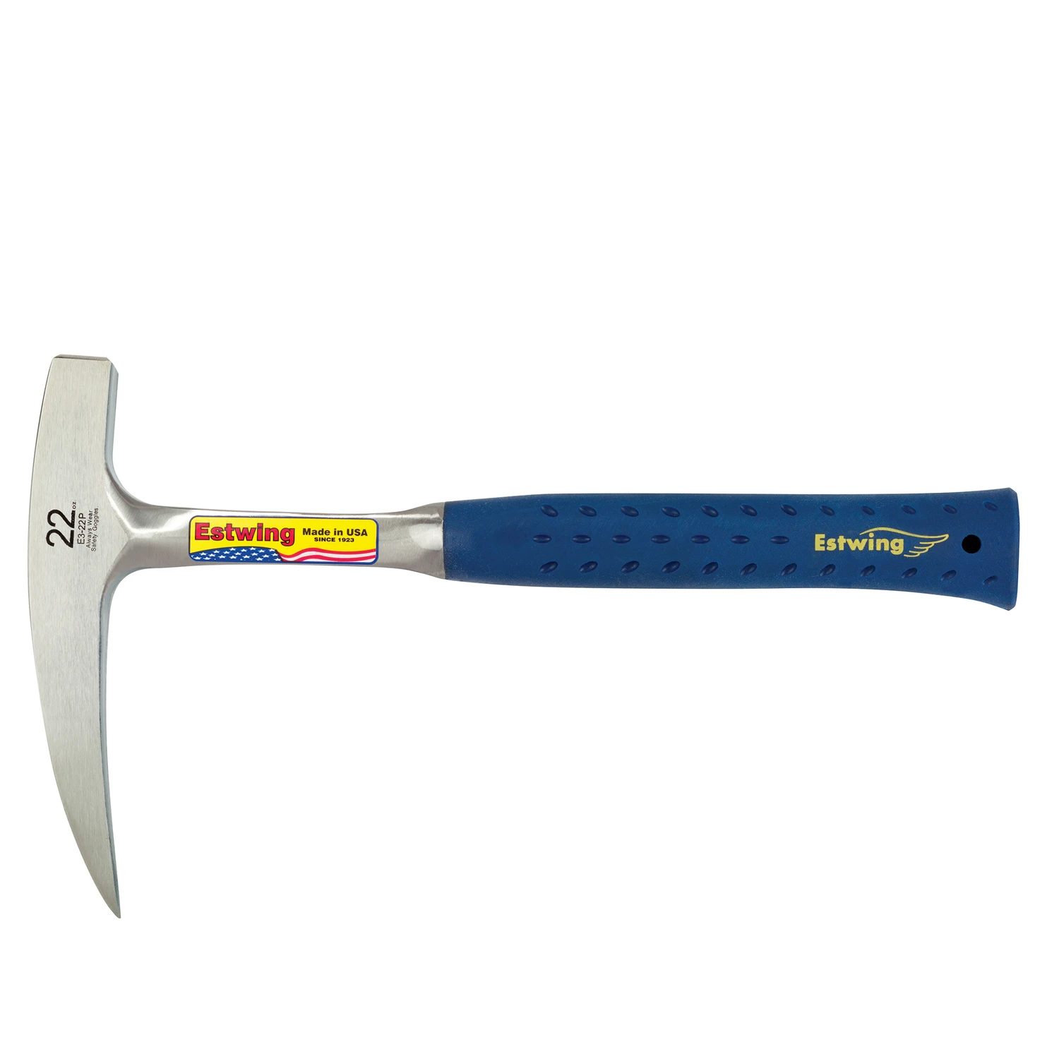 Prospecting Pick Hammer With Durable Steel Head And Fiberglass Handle