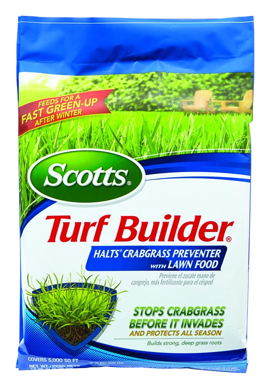Turf Builder Halts Crabgrass Preventer With Lawn Food, 13.35 Pounds, Covers 5,000 Square Feet