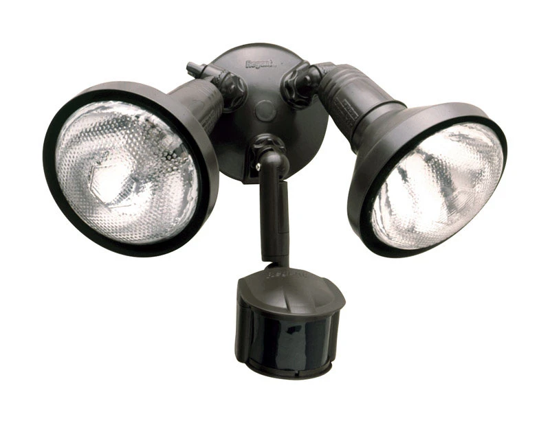 Bronze Motion-activated Security Floodlight With Adjustable Heads And Weather-resistant Design