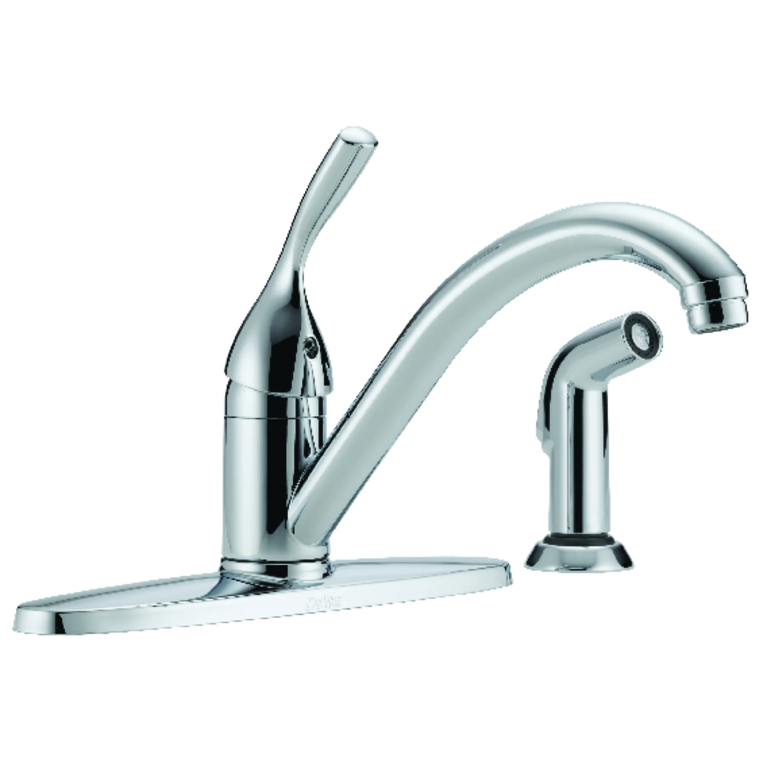 Classic Series Single-handle Kitchen Faucet With Side Spray In Chrome Finish