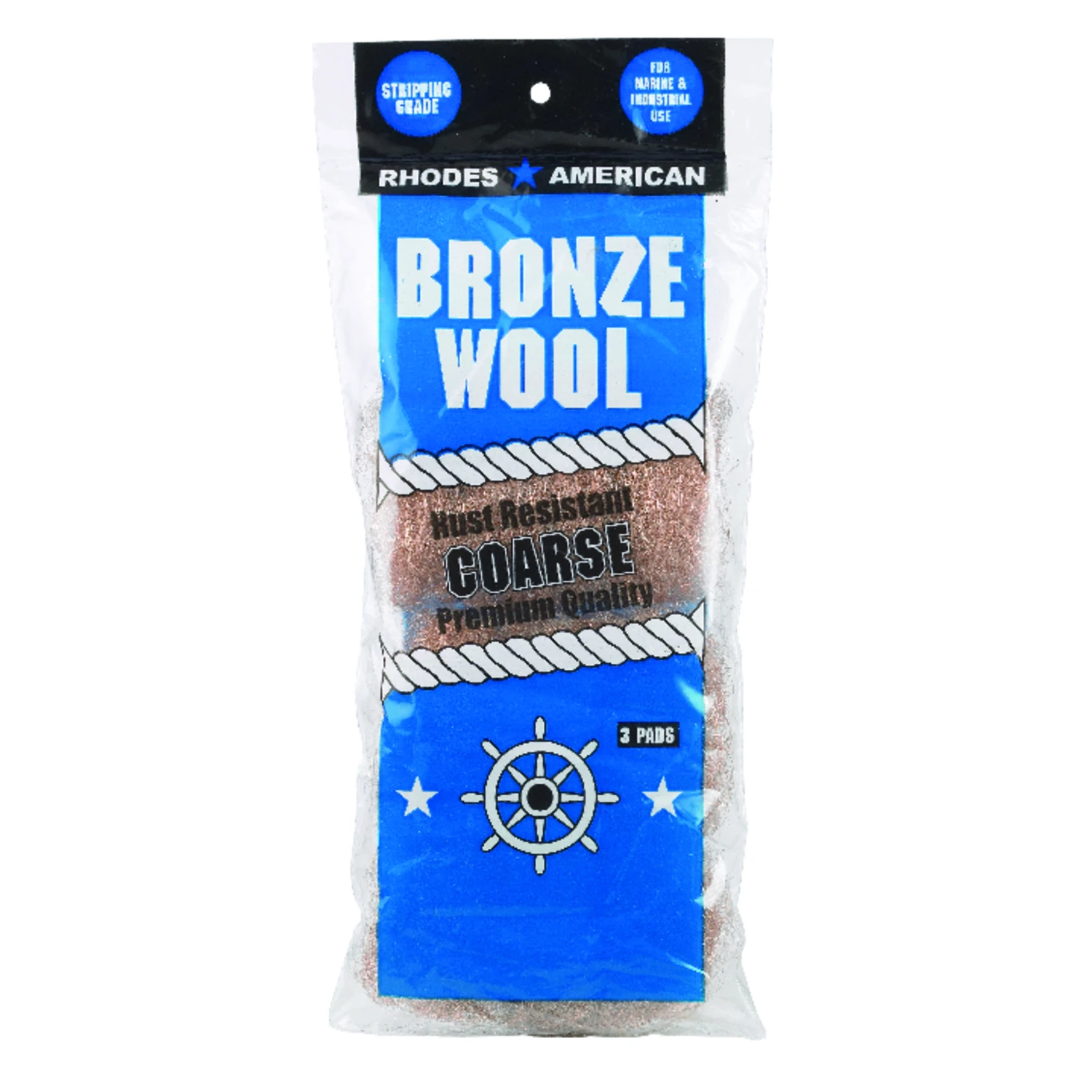 Bronze Wool Pad, Coarse, 3-pk.