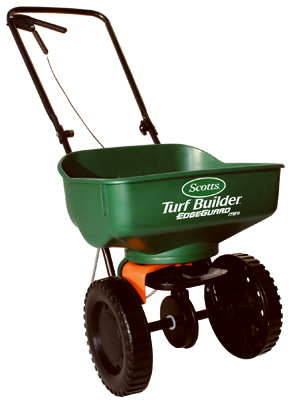 Turf Builder Edgeguard Mini Broadcast Spreader For Lawn Fertilizer And Seed Application