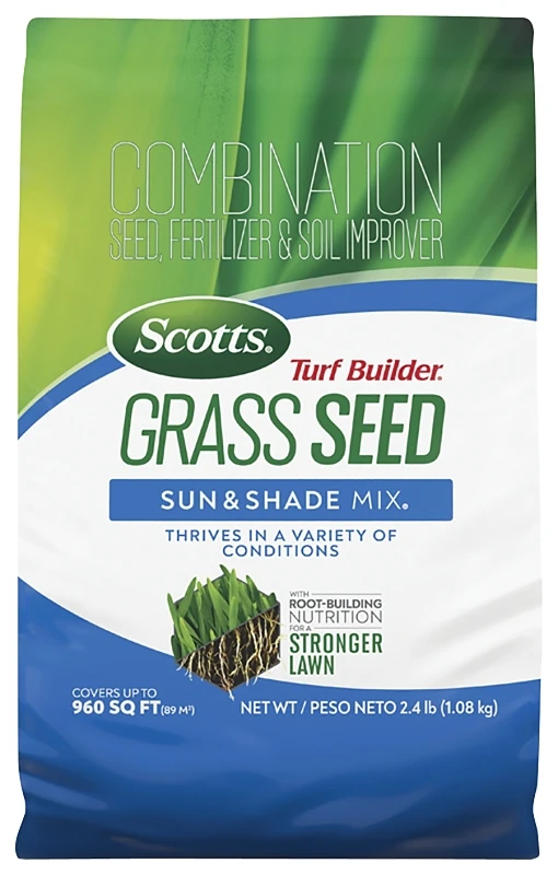 Turf Builder Grass Seed Sun And Shade Mix 2.4 Pounds Covers 320 Square Feet