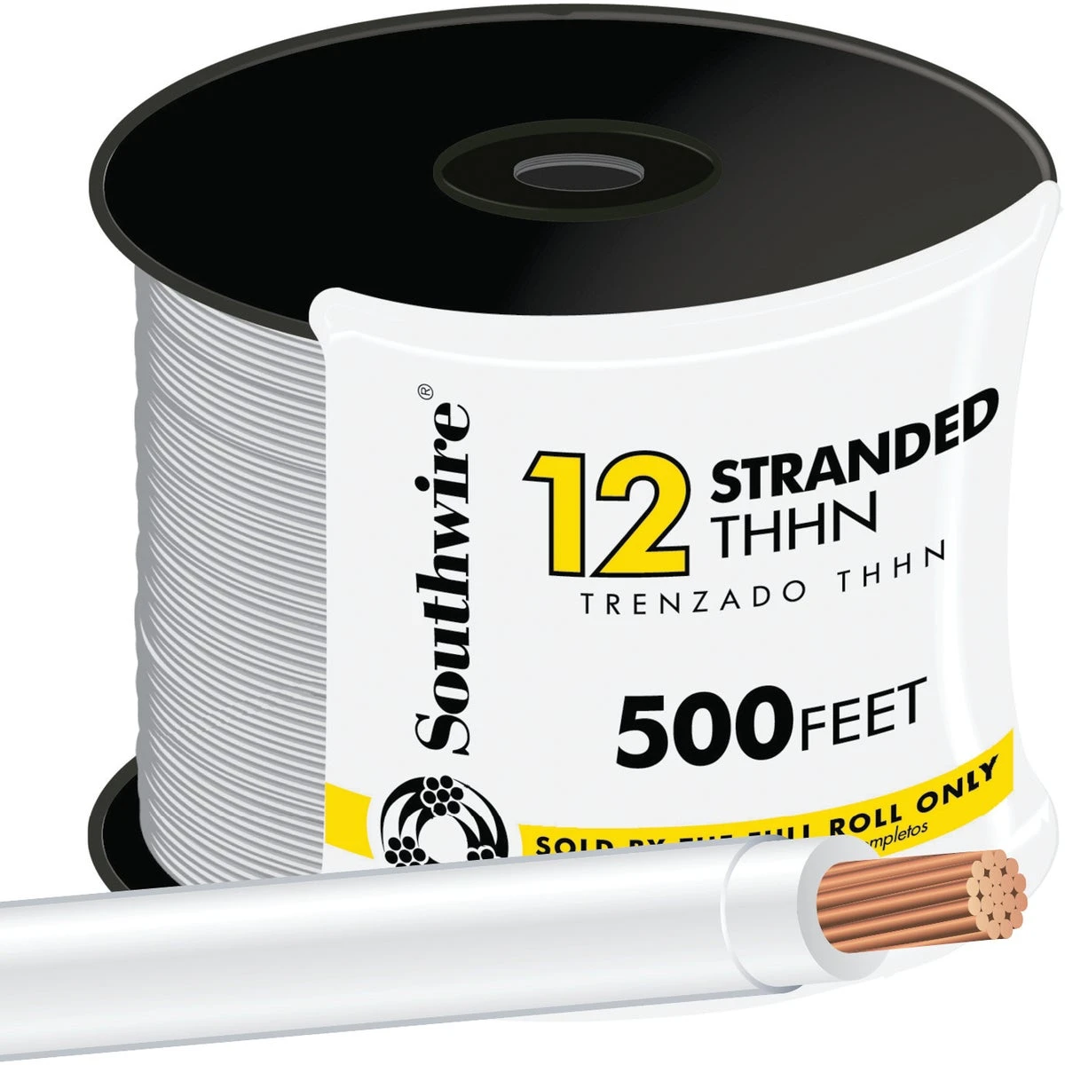 12 Awg Stranded White Thhn Electrical Wire - Ul Listed, Sold By The Foot