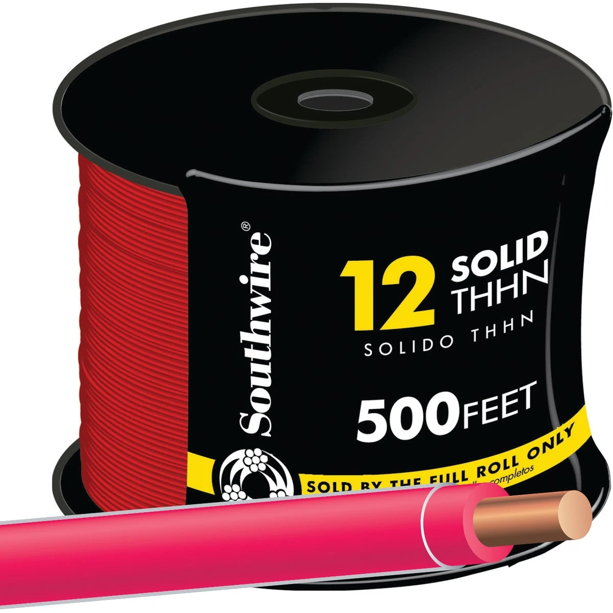 12 Awg Solid Red Thhn Electrical Wire - Ul Listed, Sold By The Foot