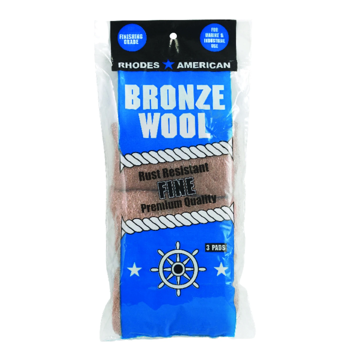 Bronze Wool Pad, Fine, 3-pk.