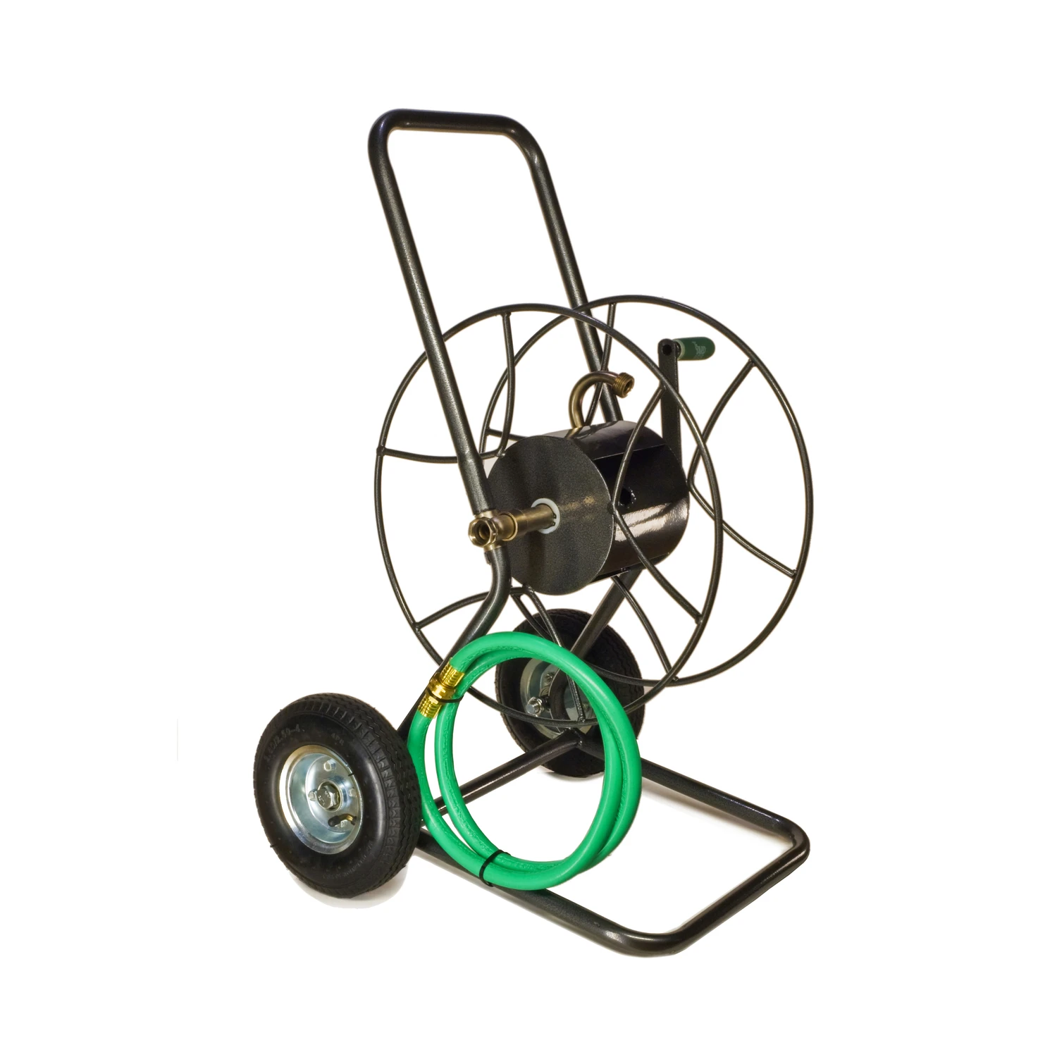 Two-wheel Hose Reel Truck, Durable Steel Frame, Holds Up To One Hundred Seventy-five Feet Of Hose