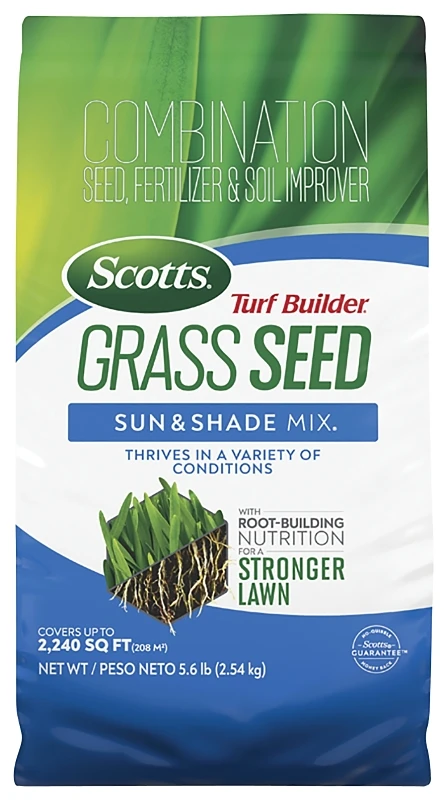 Turf Builder Grass Seed Sun & Shade Mix, 5.6 Lbs., Covers 745 Sq. Ft.