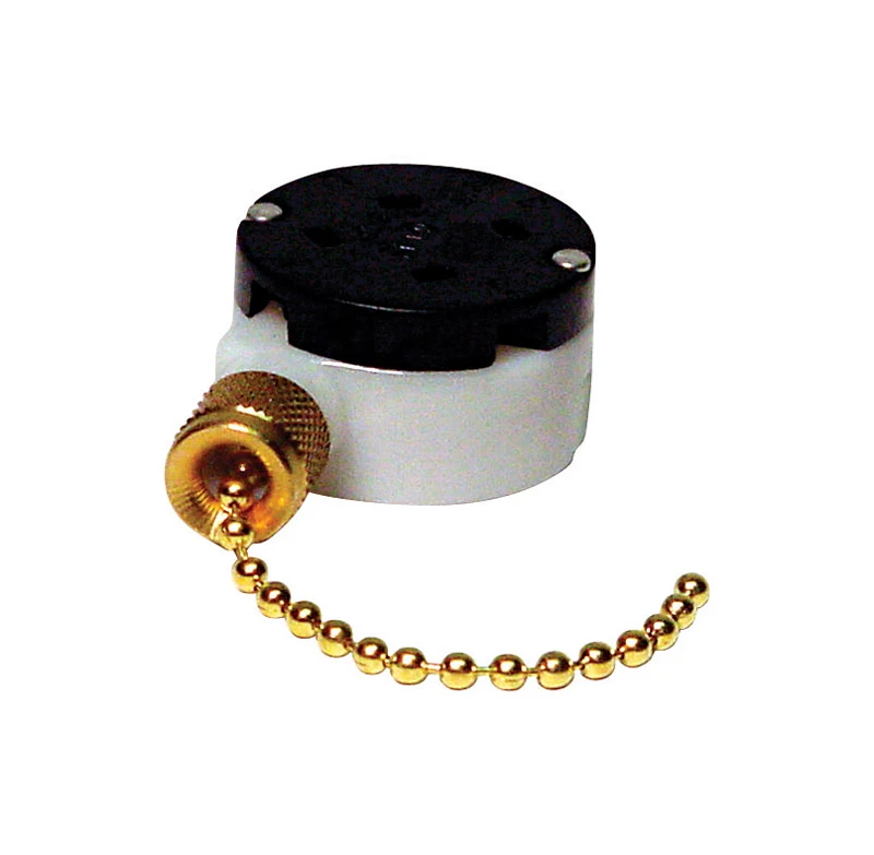 Brass-plated Pull-chain Ceiling Fan Switch Durable Metal Construction