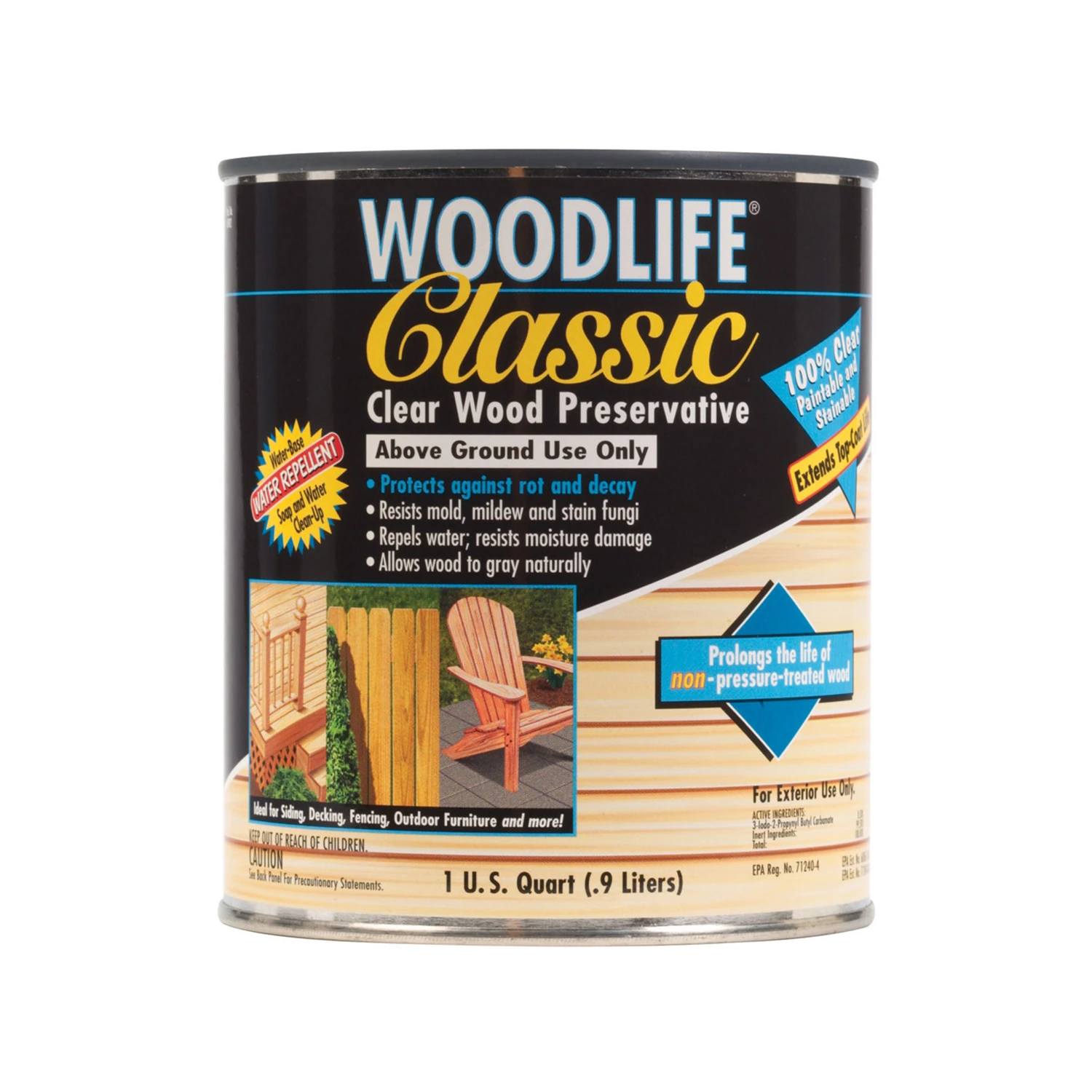 Classic Clear Wood Preservative, 1 Quart, Protects Against Decay And Weathering